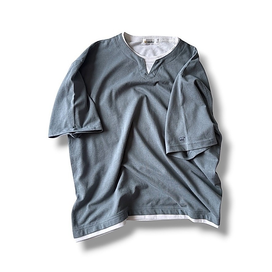 GOLDEN BEAR / Faux Layer Vest T-shirt, blue