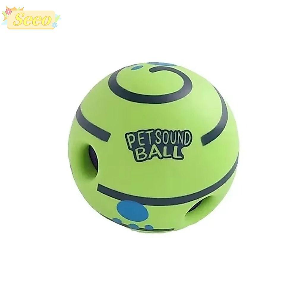 SEEO Wobble Wag Giggle Ball, Rolled Funny Dog Toy, Pet Squeakers ไม่ต้องใช้แบตเตอรี่ของเล่นแบบโต้ตอบ