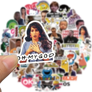 Social Media Influencer MEME Emoticons กันน้ํา Graffiti สติกเกอร์น่ารัก 100/50PCS สําหรับหมวกกันน็อคจักรยานบัญชีมือดินสอ Decals LanLanStickersWorld