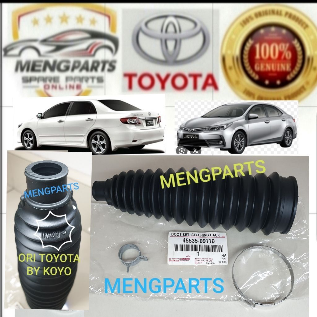 TOYOTA ALTIS ZZE142 ZRE142 ZRE143 ZER172 ZRE173 2008Y-2018Y STEERING RACK COVER STEERING BOOT 45535-