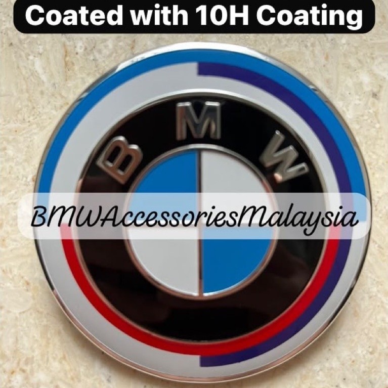 82 มม. BMW 50th Anniversary Emblem Replacement สําหรับ F22, F30, F32, F82 เคลือบ