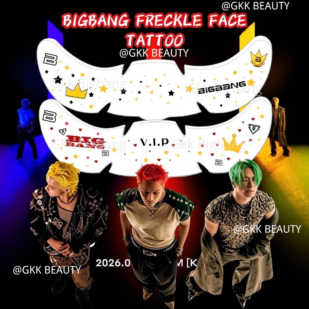 Bigbang Freckles Face Tattoo Sticker VIP BiiiG [XX : COSMOS] World Tour Concert Numano龙 สติ๊กเกอร์รอ
