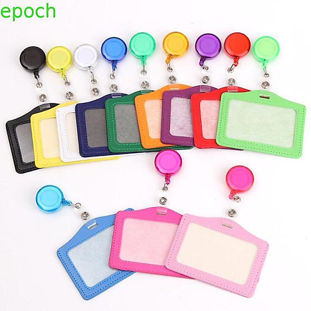 EPOCH ที่ใส่บัตรรถบัส Retractable ดึงป้ายผู้ถือทํางาน ID Card พร้อมพวงกุญแจป้องกันการ์ดป้ายผู้ถือคุณภาพสูง Retractable บัตรเครดิต Protector