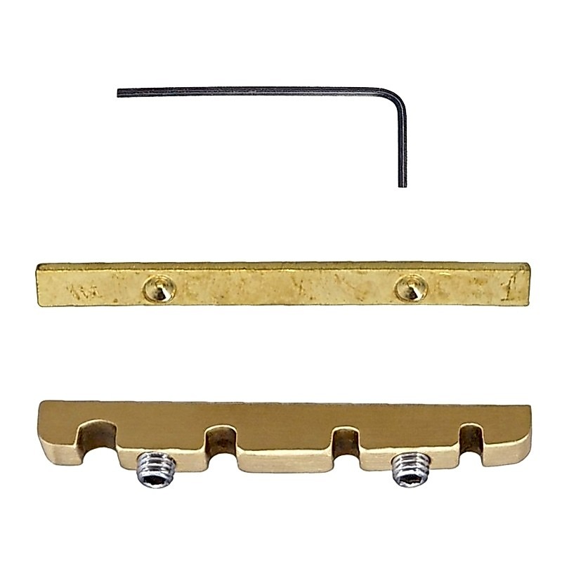 BS * ทองเหลือง Bass Nut สําหรับ 4 String ไฟฟ้าเบสกีตาร์ปรับความสูง Roller Grooves String Spacing