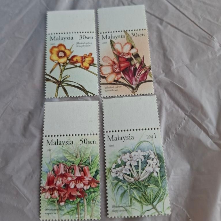 2005 MY stamp flower series II 4v mint ครบชุด