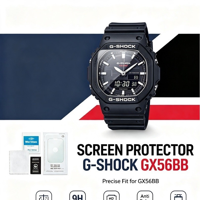 ฟิล์มกันรอยหน้าจอสําหรับ G-SHOCK KING GX56BB & GXW56BB1 นาฬิกา Full Coverage HD Clear Anti-Bubbl