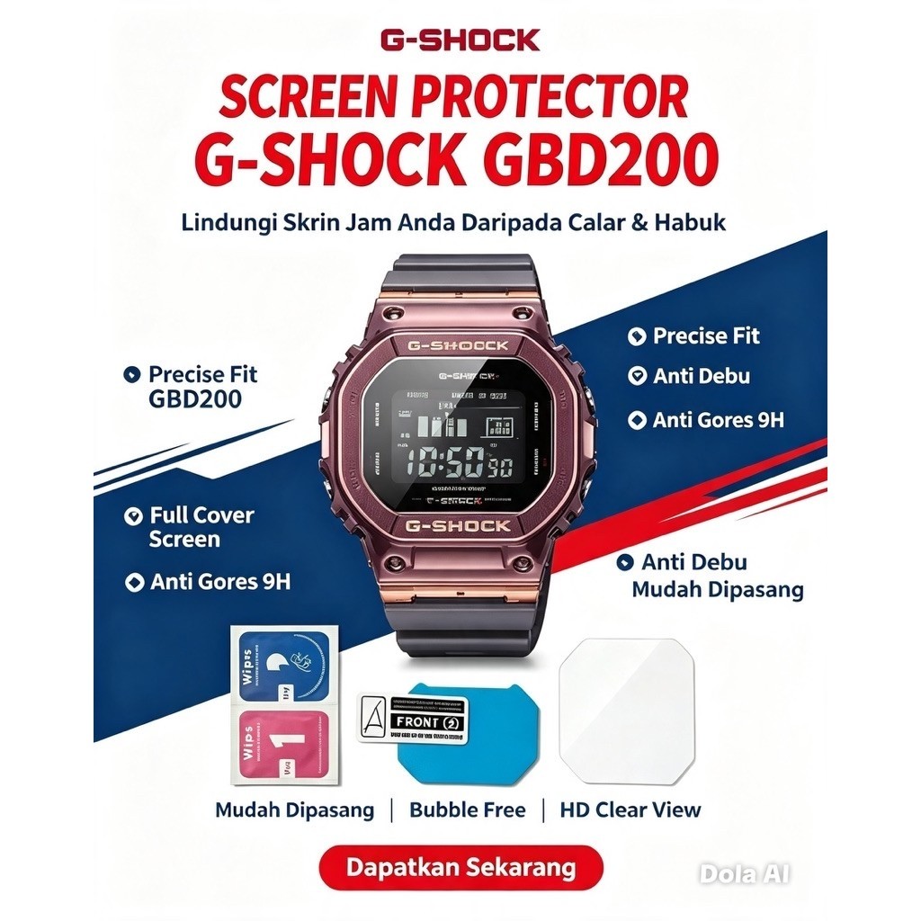 ฟิล์มกันรอยหน้าจอ 1 ชิ้นสําหรับ GBD-200 สําหรับ GBD200 CASIO G SHOCK