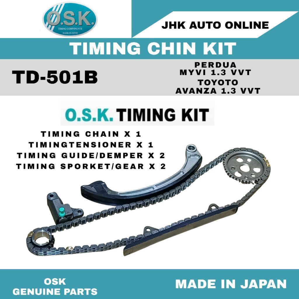 TD-501B ชุดโซ่หมุน K3-VE VVT-I PERDUA MYVI-KEMBARA 1.3 VVT TOYOTA AVANZA 1.3 VVT 100% แบรนด์ใหม่ OSK
