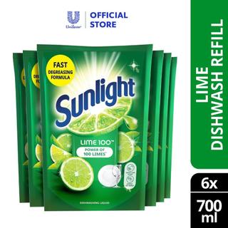 [Bundle of 6] Sunlight Dishwash Liquid Refill Lime 700ml