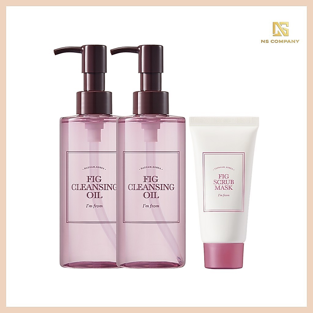 Fig Cleansing Oil Set 200ml x2 + Fig Scrub Mask 30g น้ํายาล้างเครื่องสําอางเกาหลี Im From