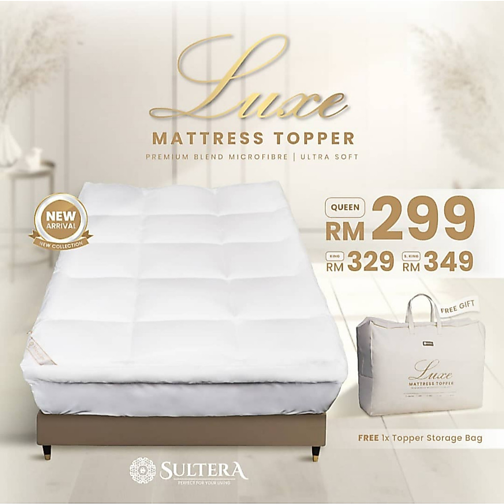 Sultera Luxe ที่นอน Topper Queen King Pelapik Tilam Microfibre ผ้าฝ้าย 100% คุณภาพโรงแรม