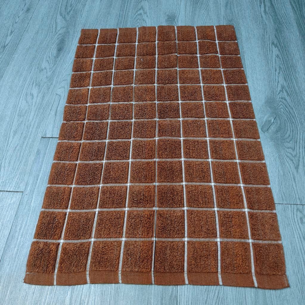 [USED ITEM] 43x66 ซม. สีน้ําตาล Checkered ผ้าทําความสะอาดอเนกประสงค์ Kitchen Rag