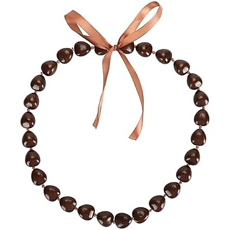 2PCS Kukui Nut Lei สร้อยคอ,สําเร็จการศึกษาเรซิ่น Nut สร้อยคอริบบิ้นโบว์สําหรับสําเร็จการศึกษา Party 