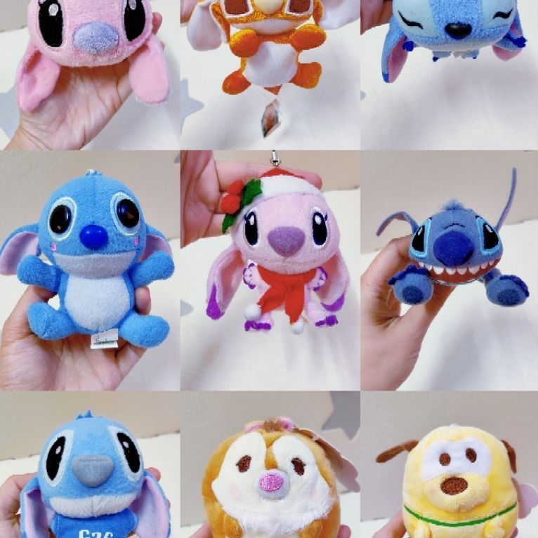 พวงกุญแจ Lilo & Stitch SKC85 Angel พลูโต Chip n Dale preloved มาสคอตพวงกุญแจตุ๊กตา Ufufy