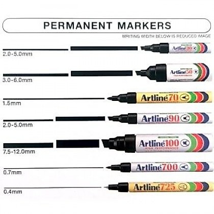 Artline ปากกามาร์กเกอร์ถาวร 700/ 70/ 90/ 100