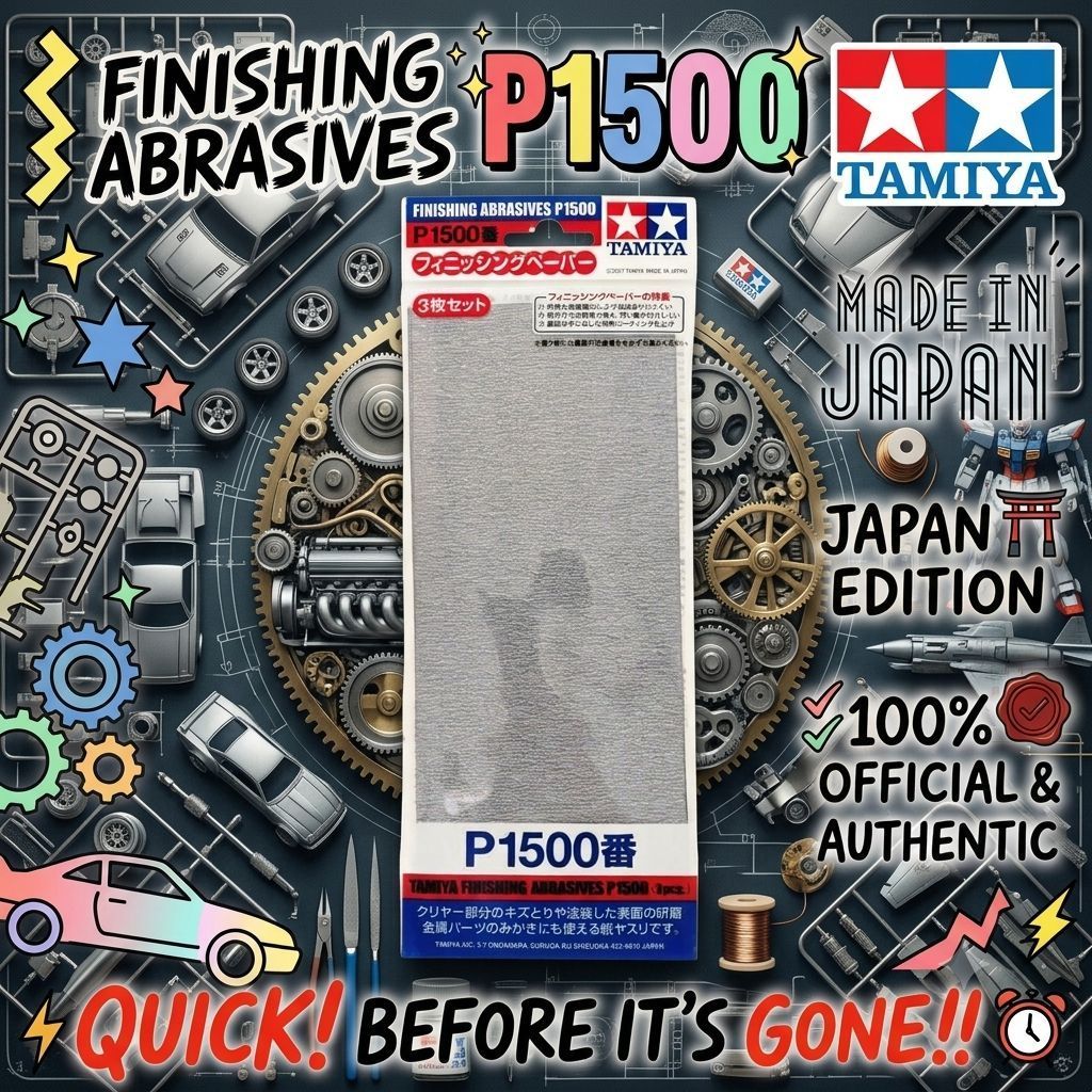 TAMIYA : FINISHING ABRASIVES P 1500 SEP26 !!️-( % official & authentic Japan edition 日版)