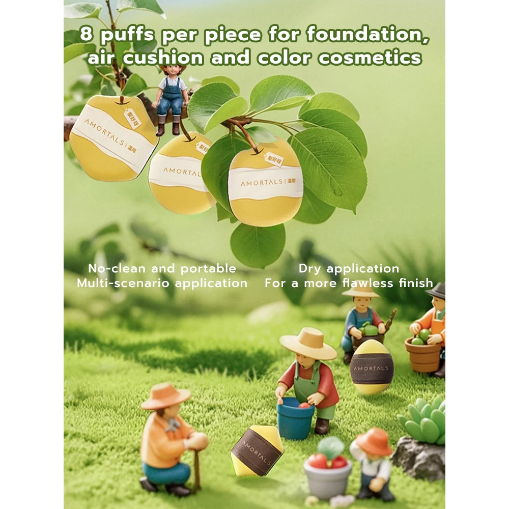 AMORTALS Picking Cushion Puff Wet Use Non Absorbent - Puff Cushion Can Wet Not Eating Powder 田木粉网用