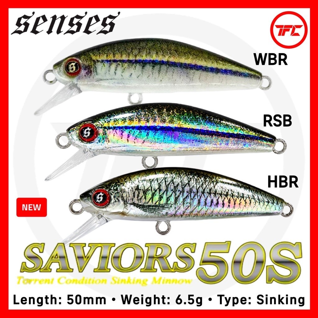 SENSES Saviours 50S Sinking Minnow Saviour SVR50S 50mm 6.5g Sebarau Haruan