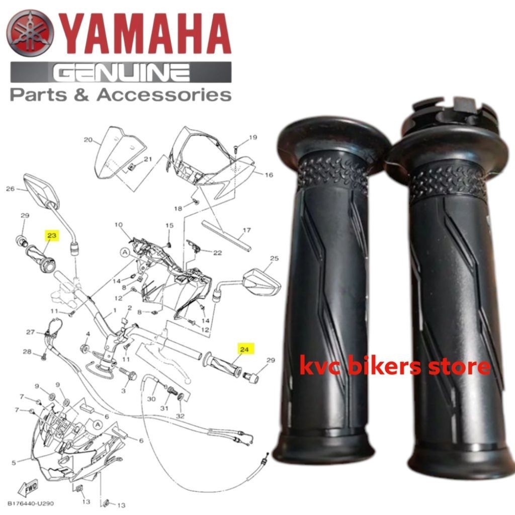 YAMAHA HANDLE GRIP Y15ZR , Y16ZR , LC135 FI V8 , EZ115 , LAGENDA115 FI PART NO B17-WF642-00-KT