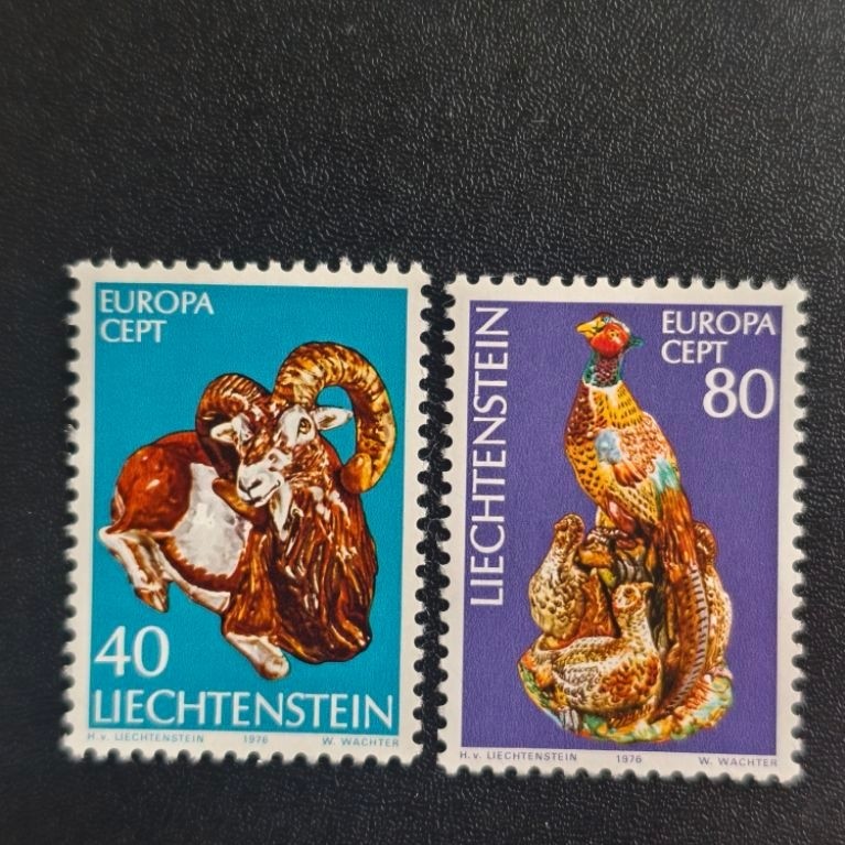 CE371 Liechotein ปี 1976 Europa Cept Art Objects แสตมป์ครบชุด 2v VF MNH