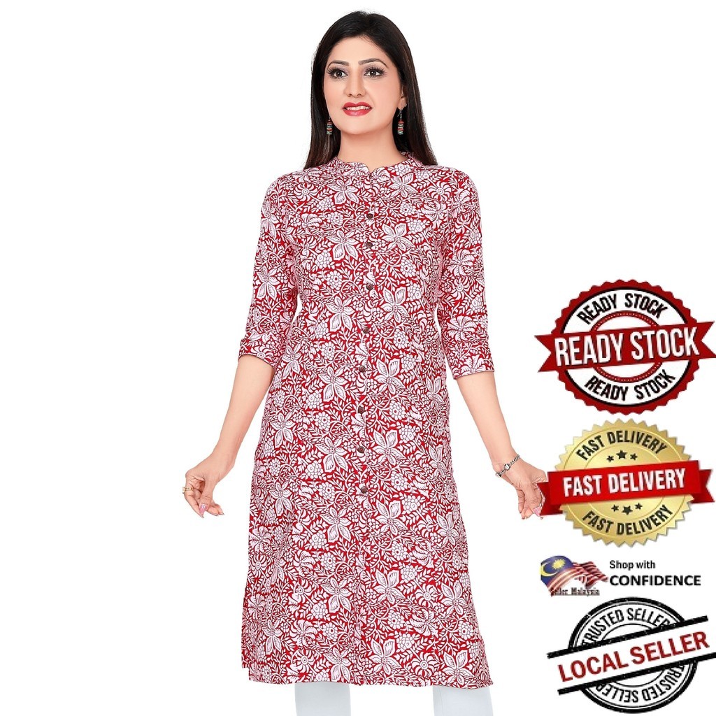 Kurti ผู้หญิงอินเดียสั้น Kurtis ผ้าฝ้าย Kurti ด้านบนยาวสั้น Kurtis UD811PG