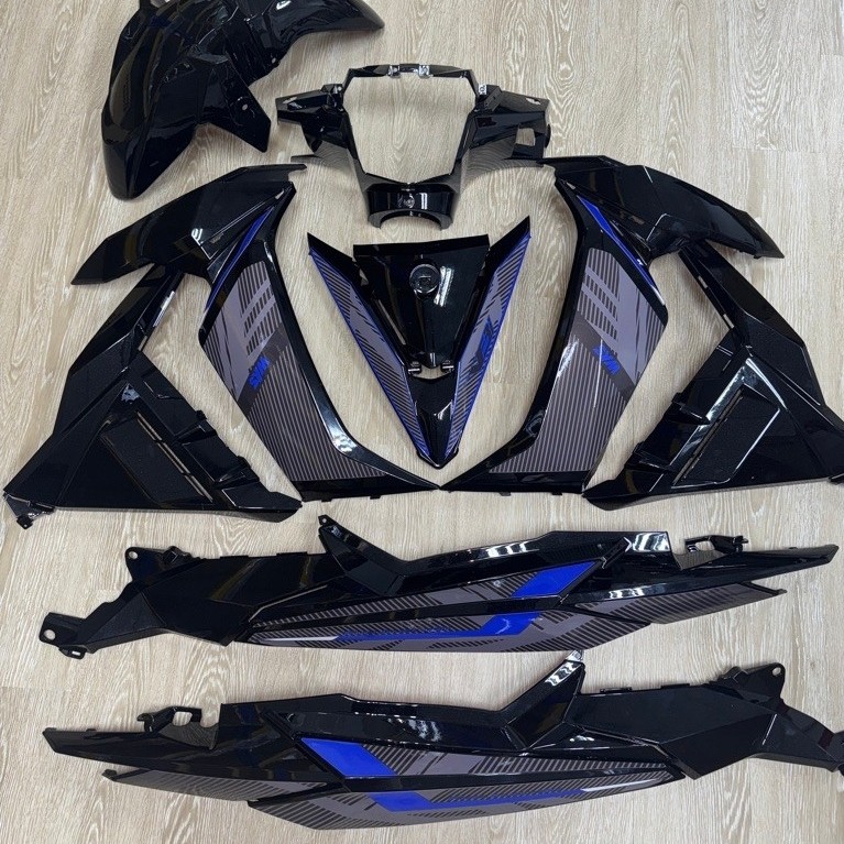 SYM VF3i 185 V1 V2 HLD BODY COVER SET BLACK BLUE 033