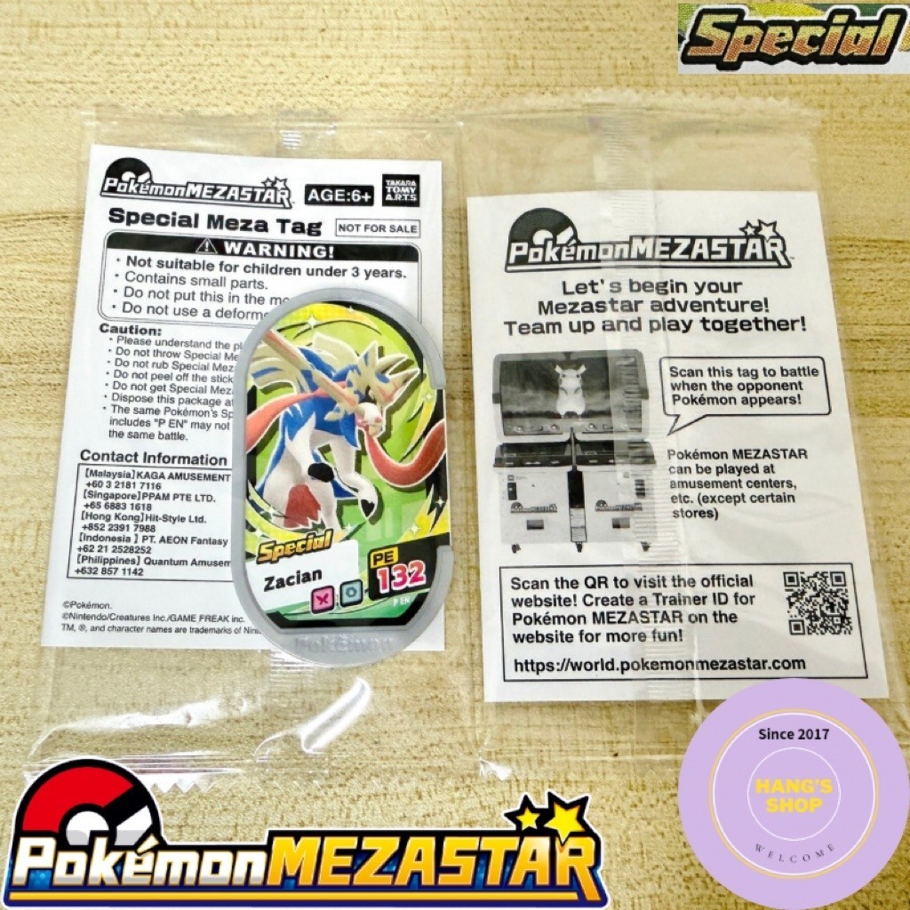 Pokemon Mezastar Special Zacian Meza Tag