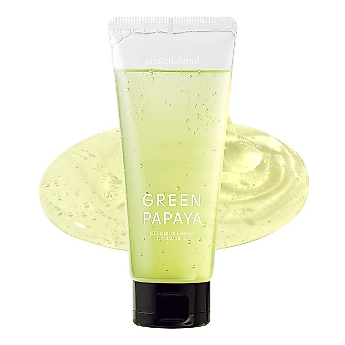 SHAISHAISHAI Green Papaya pH Balanced Cleanser 150ml | Papain pH 5.5 Gentle Exfoliating Facial Clean