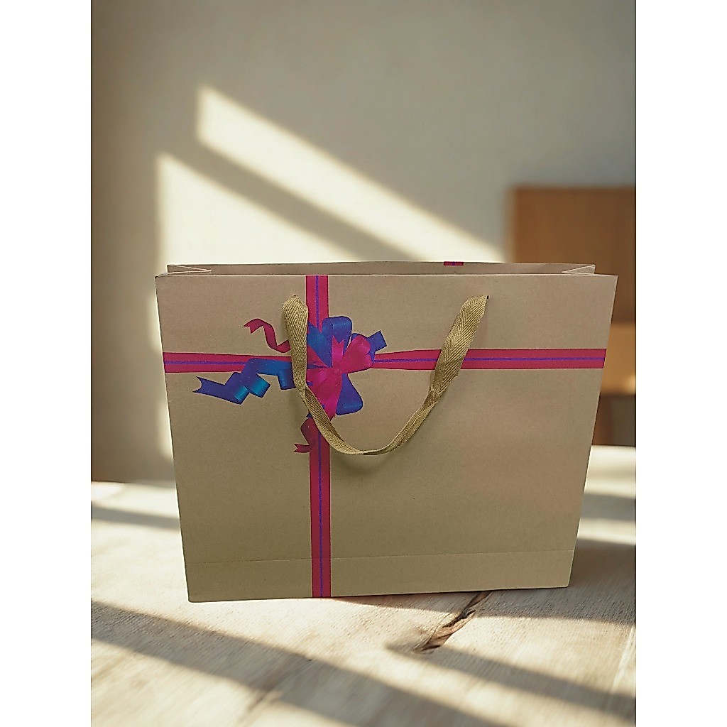 ถุงกระดาษคราฟท์ Beg Hadiah/ ถุงกระดาษสําหรับกล่อง A4+ ขนาด/ กล่องขนมไหว้พระจันทร์ (30ซม. x 35.5ซม. x