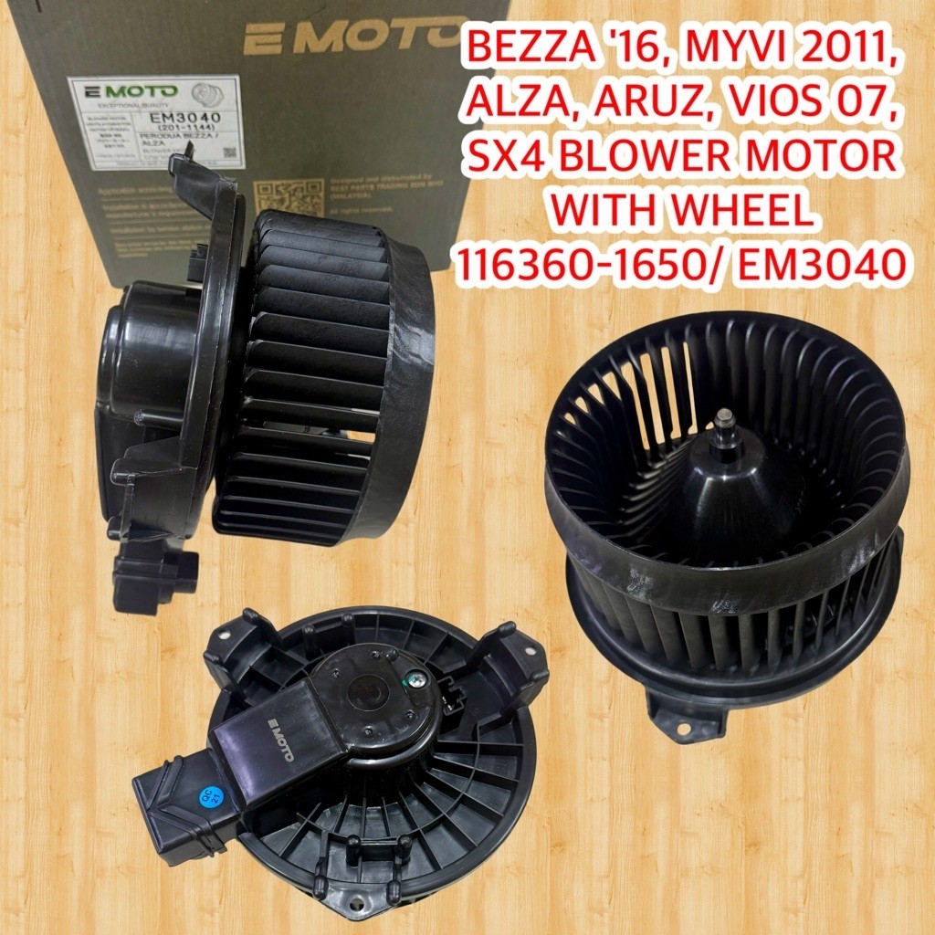 BEZZA 16, MYVI 2011, ALZA, ARUZ, VIOS 07, SX4 AIR COND BLOWER MOTOR WITH WHEEL - 116360-1650/ EM3040