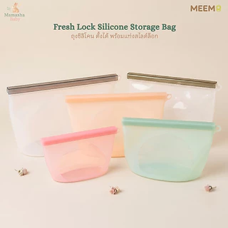 MEEM ถุงซิลิโคนเก็บอาหาร รุ่น FreshLock ถุงซิปซิลิโคนถนอมอาหาร ปิดแน่น ตั้งได้ 4 ขนาด 500/1000/2000/3000 ml