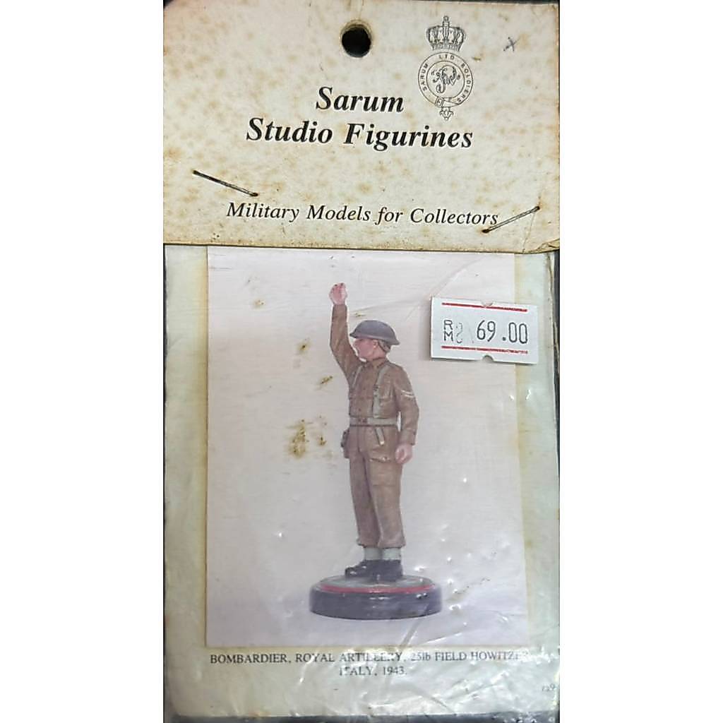 Sarum Studio Figurines Bombardier,Royal Artillery 25lb Field Howitzer,อิตาลี 1943 (โลหะสีขาว)