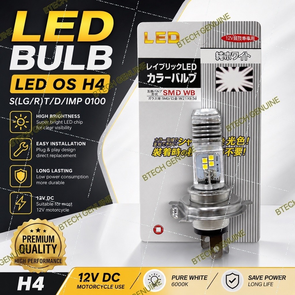 Y15ZR/Fz150/LC135 V4 หลอดไฟหน้า Led H4 สีขาว