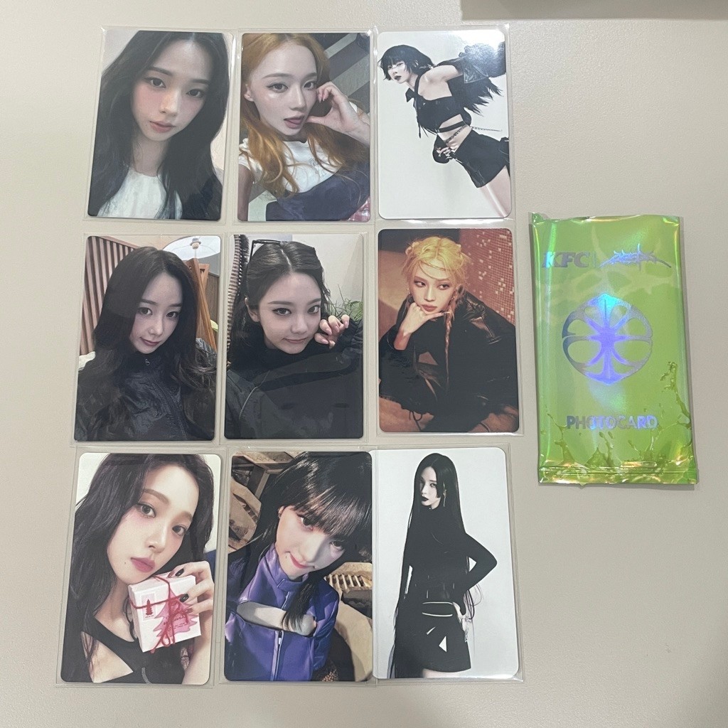 การ์ดรูปถ่าย Aespa KFC + การ์ดรูปถ่าย QQ ดวงดาวและดวงดาว