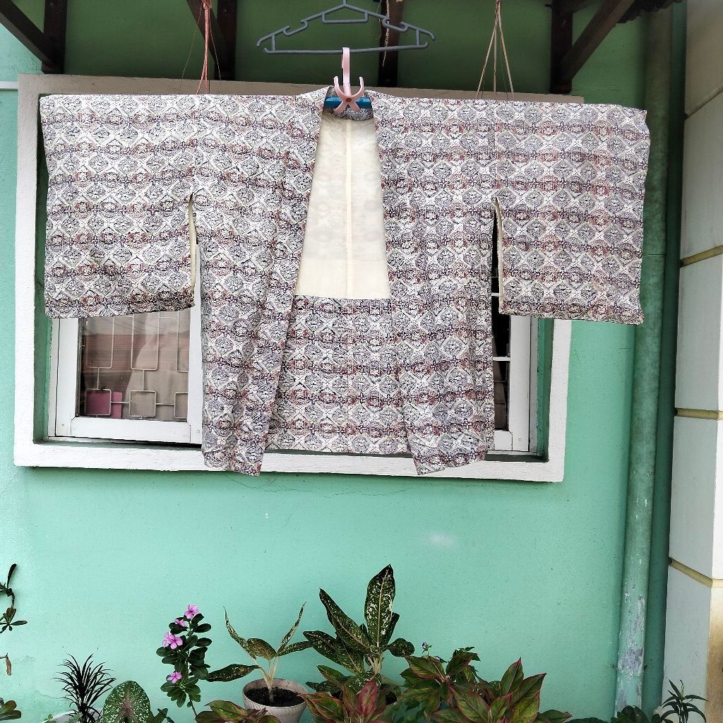 Kimono Haori Cream Japanese Vintage Preloved