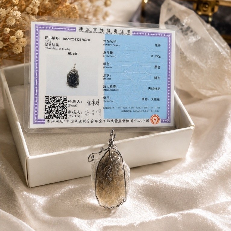 天星大利ฟรีจี้สี่เหลี่ยม//Saffordite Tektite Cintamani จี้หินดิบ / Saffordite tektite mentah หิน locet