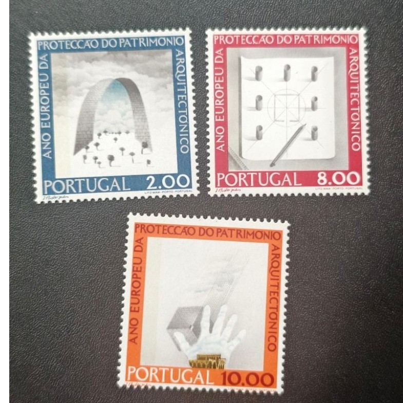 CE388 Portugal ปี 1975 Monument ปีแสตมป์ครบชุด 3v VF MNH