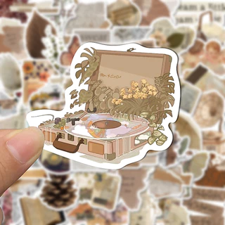 Retro Art สติกเกอร์ความงาม 52PCS สติกเกอร์น่ารักสติกเกอร์กันน้ําโทรศัพท์แล็ปท็อปสําหรับโรงเรียนส่วนบุคคล