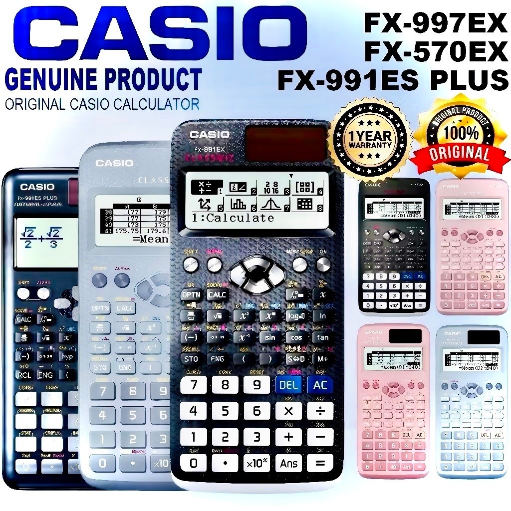 เครื่องคิดเลขวิทยาศาสตร์ Casio [570-EX], [570 MS], [570 ms 2nd], [570-ES PLUS], [991- EX], [991-MS],