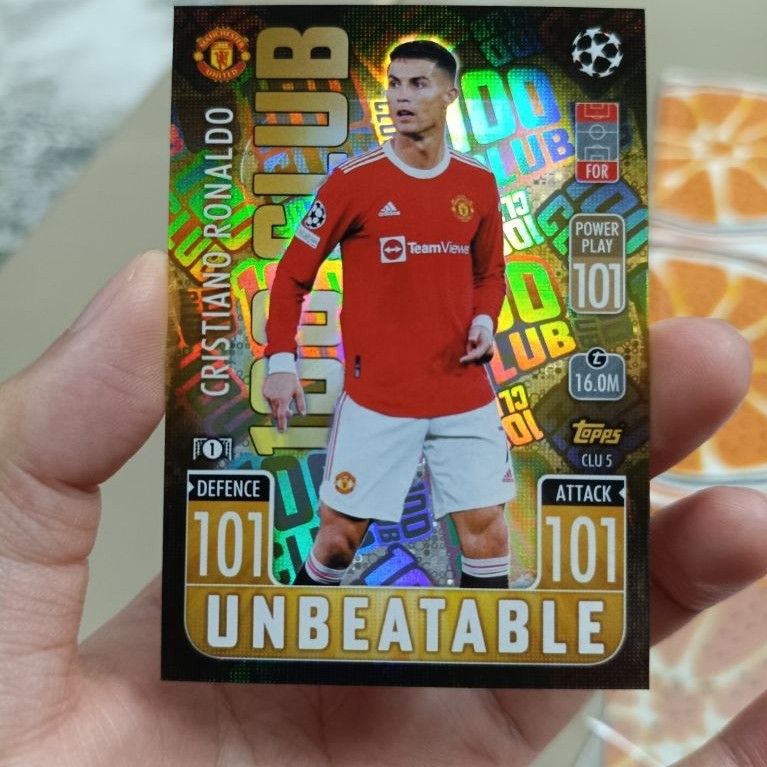 Match Attax Cristiano Ronaldo Topps 100 Club Unbeatable Extra