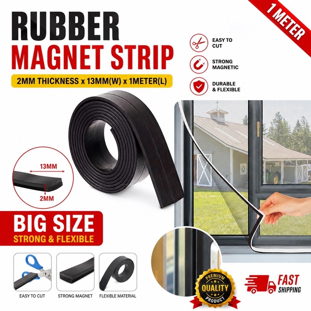 Magnet Strip 13mm [W] x 2mm [T] x 1 เมตร [L]