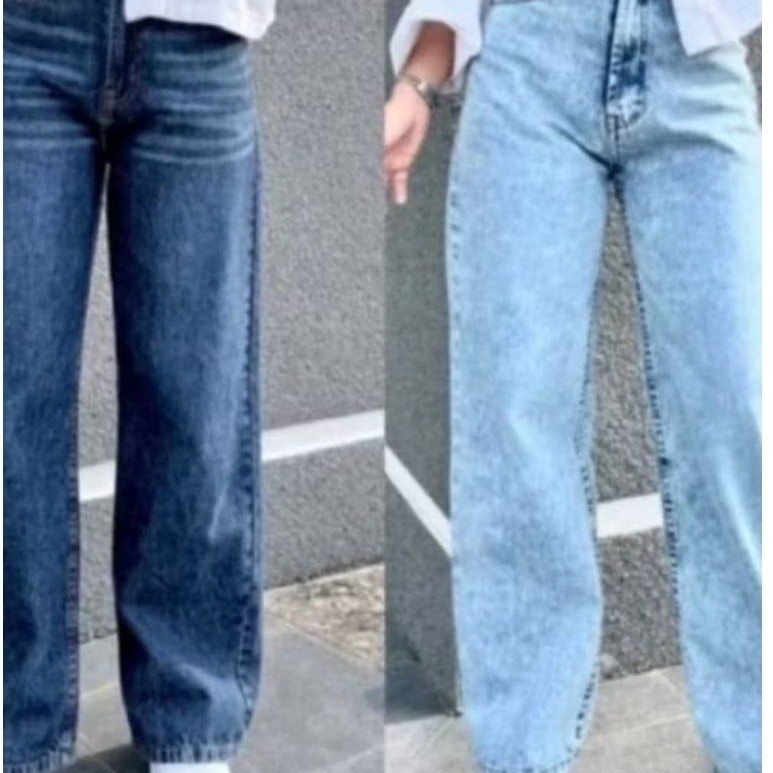 🇱🇷GIGI HADID ACID WASH WIDE LEG PALAZZO JEANS VIRAL[ขนาด:24-36]