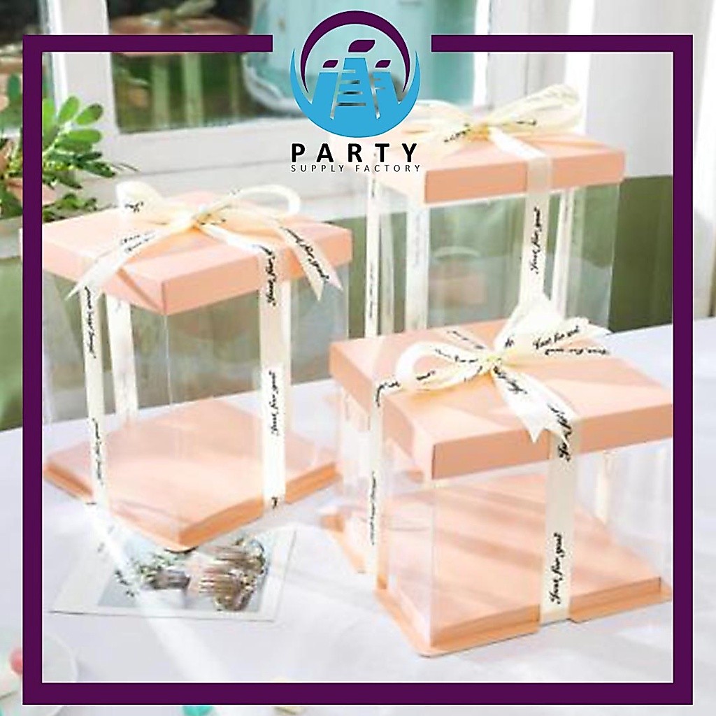 กล่องป้องกัน / KOTAK HANTARAN / กล่องเค้ก TRANSPARKENT 1 TIER / 2 TIER / 3 TIER FOR / กล่อง TRANSPAR