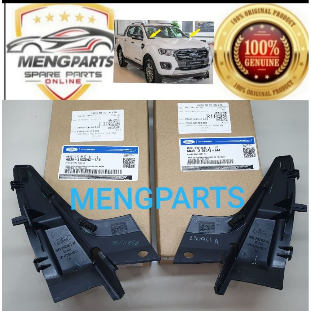 FORD RANGER T6,T7 2.2,3.2 WIPER PANEL SEAL , GRIILLE FENDER LH-AB3Z-21-018A17B RH-AB3Z-21-018A16B