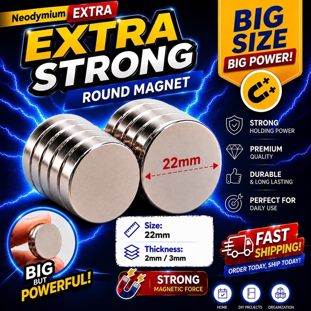 22MM x 2MM/3MM SUPER STRONG Neodynium Magnet