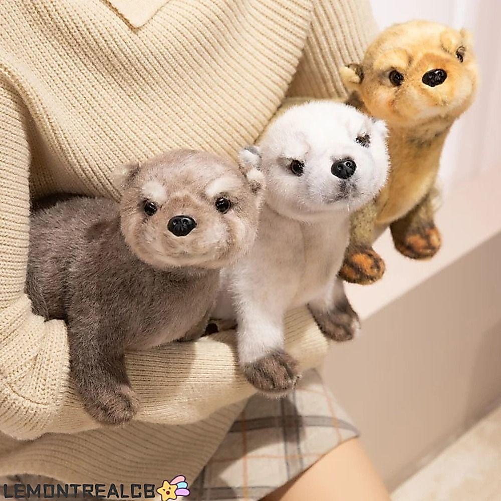 LEMONTREALCB Otter ตุ๊กตาตุ๊กตา,จําลอง Otter Plush Otter ตุ๊กตา,ประณีตโกหกท่าทาง 38 ซม.ตุ๊กตาสัตว์ขอ