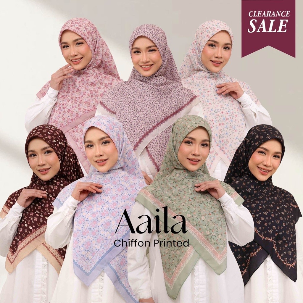 ALYSS AAILA Bawal พิมพ์ชีฟอง Voile Budang 50 & 60 (ใหม่)