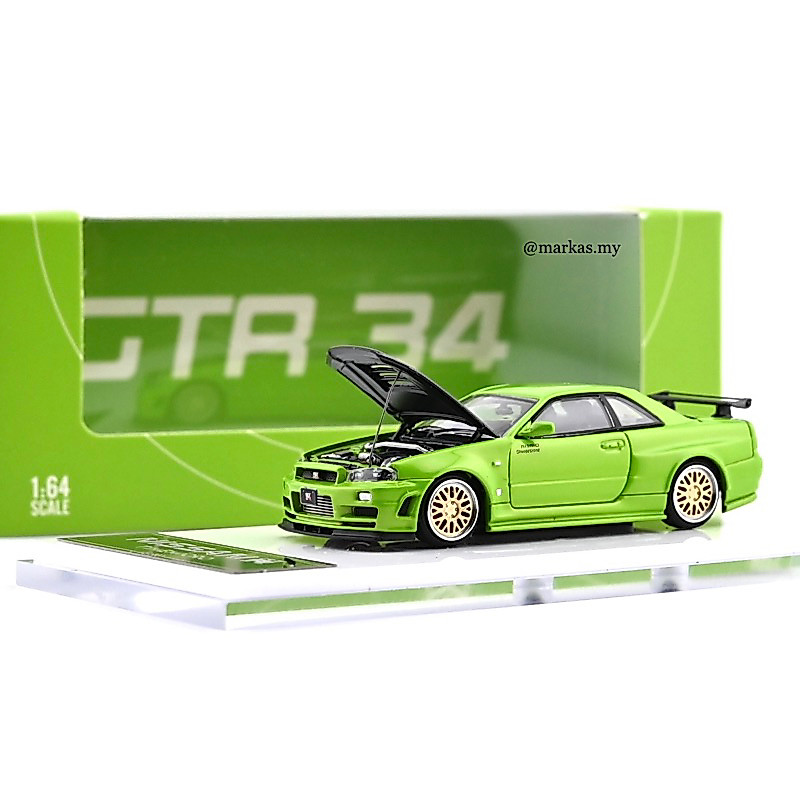 TIME MICRO 1/64 NISSAN GT-R R34 Z-TUNE METALLIC GREEN