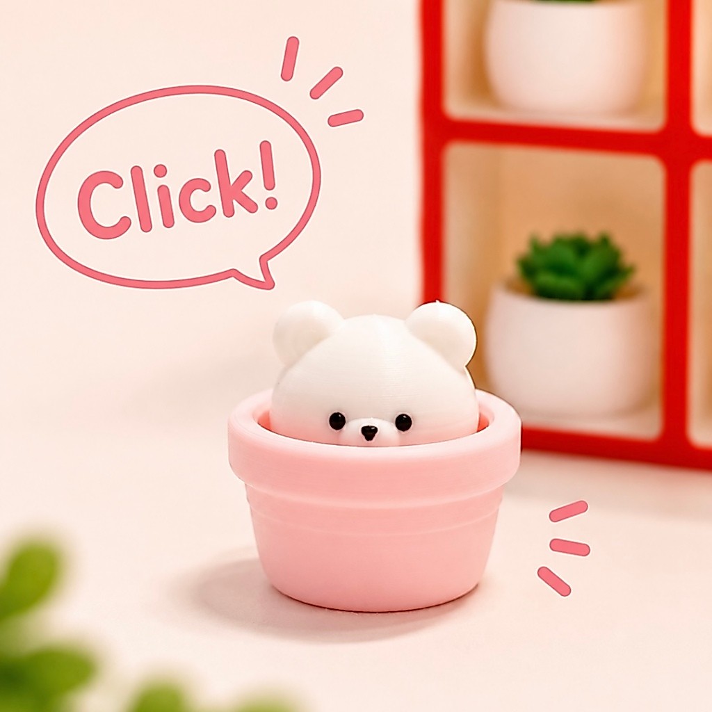 หมีคลิกเกอร์ Bear Clicker | ของเล่นคลายเครียด Fidget Toy งานพิมพ์ 3D