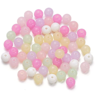 St. kunkka 4/6/8/10 มม.ลูกปัดอะคริลิค 50-200 ชิ้น Jelly สีรอบลูกปัดสําหรับ DIY สร้อยข้อมือสร้อยคอทํา